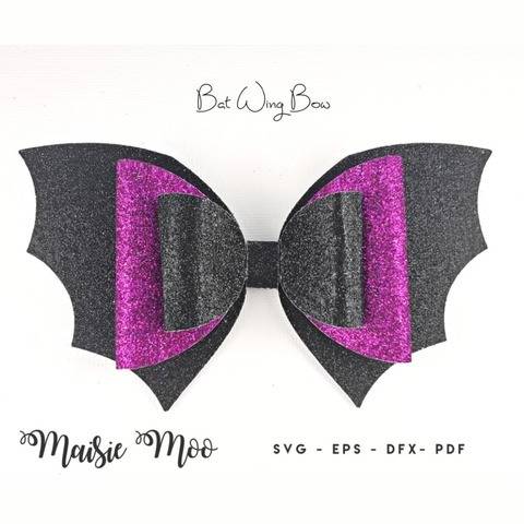 Halloween Bow SVG | Bat Bow Template SVG | Bat Wing Bow SVG