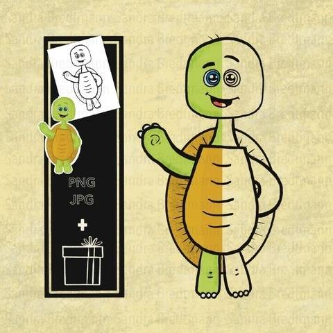 Schildkröte digi Stamp digitaler Stempel + Überraschung