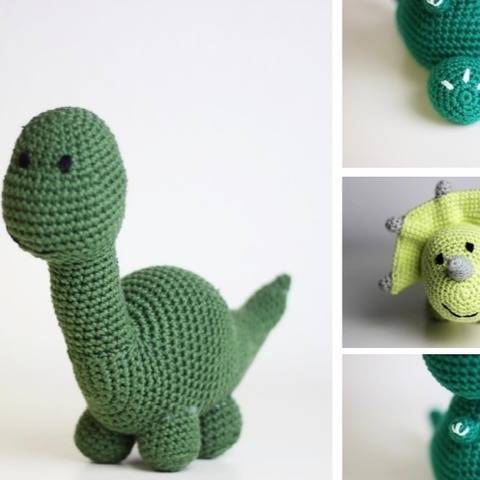 3 x Crochet Pattern - Amigurumi Dinosaurs