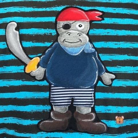 Applikation Hippo Nilpferd Pirat Leo