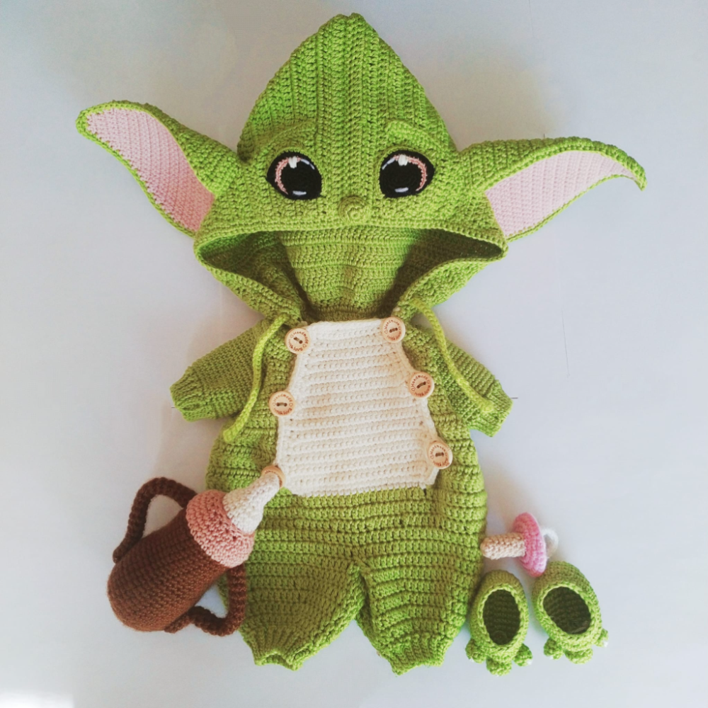 Crochet doll outfit Baby Yoda
