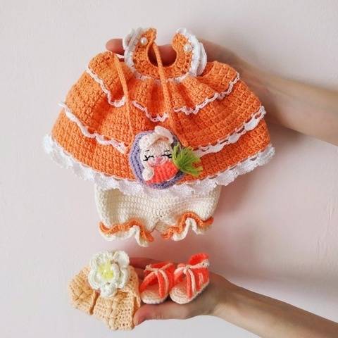 Crochet doll dress pattern