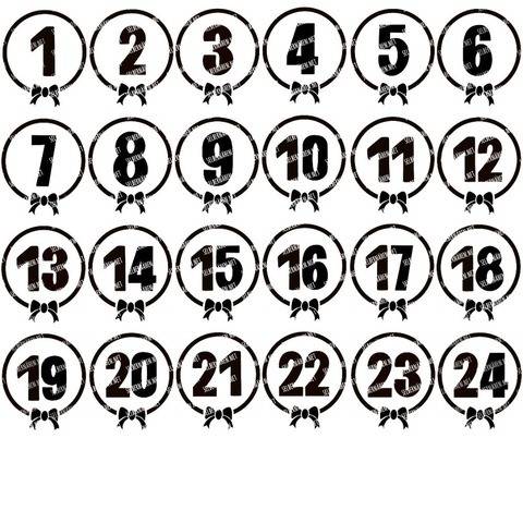 Plottergrafik | Zahlen Adventskalender "Schleifen"