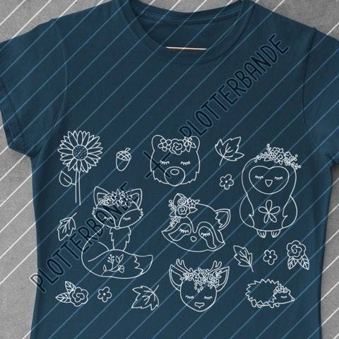 Herbsttiere SET - Fuchs/Bär/Igel/Eule/Reh