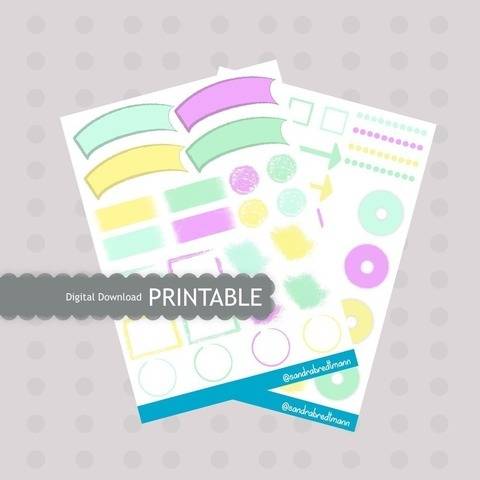 Planer Sticker pastellfarben Clipart