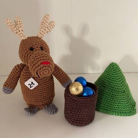 Häkelanleitung - Adventskalender "Elch & Tanne"
