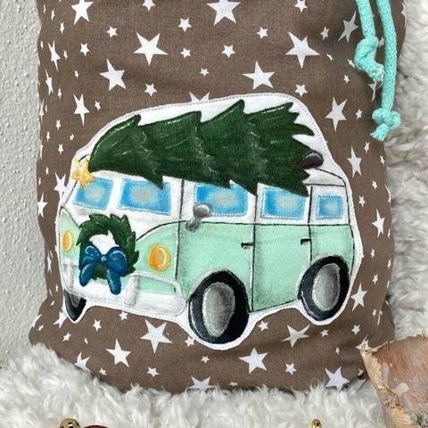 Applikationsvorlage Weihnachtsbus