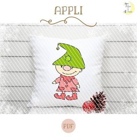 Wichtel Applivorlage Christmas Buddies Einzeldatei