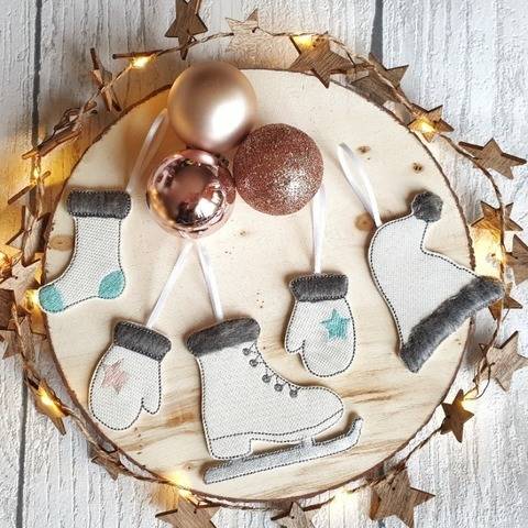 ITH-Stickdatei Weihnachtsanhänger Filz