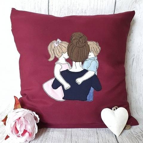 Stickdatei Mama mit Tochter und Sohn Doodle Set