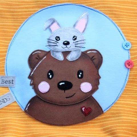 Applikationsvorlage Kuschelfreunde - Bär und Hase