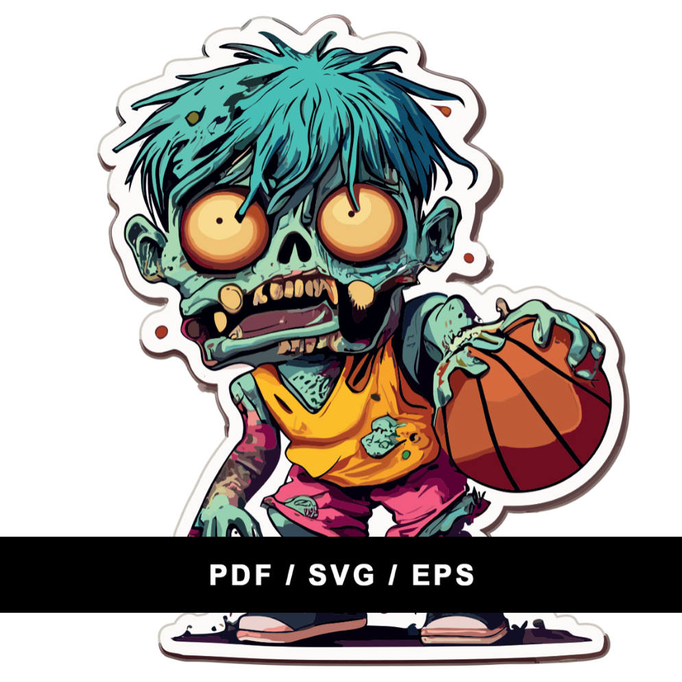 Zombie Basketball Player plotter cutting file © Danzayart