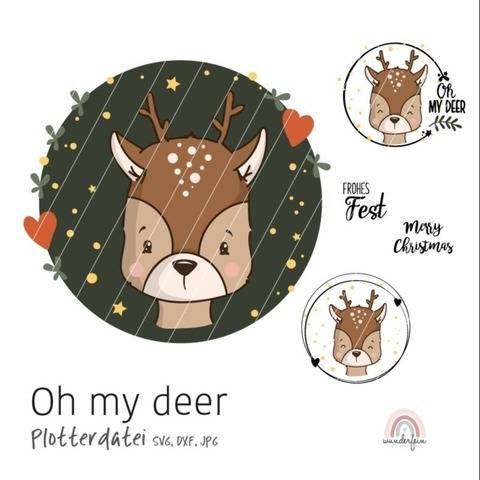 Plotterdatei Oh my deer von Wunderfein