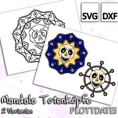 Mandala Totenköpfe Skull - Plottdatei