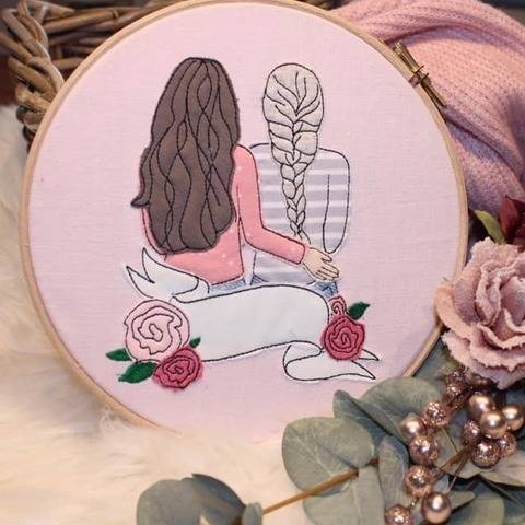 Stickdatei Best Friends mit personalisierbarem Banner
