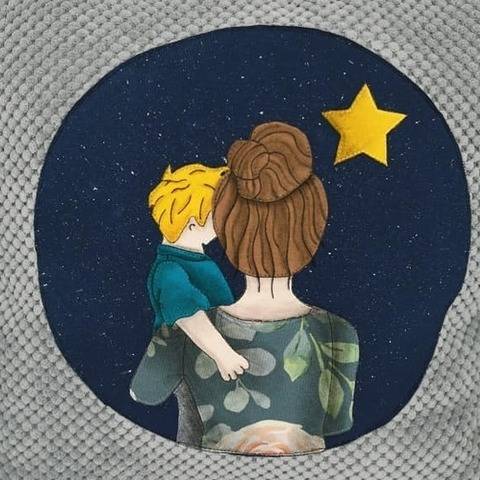 Applikationsvorlage Mama mit Sohn