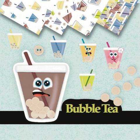 Bubble Tea, Perlen Milch Tee, Boba Boba, Kawaii Cartoon,