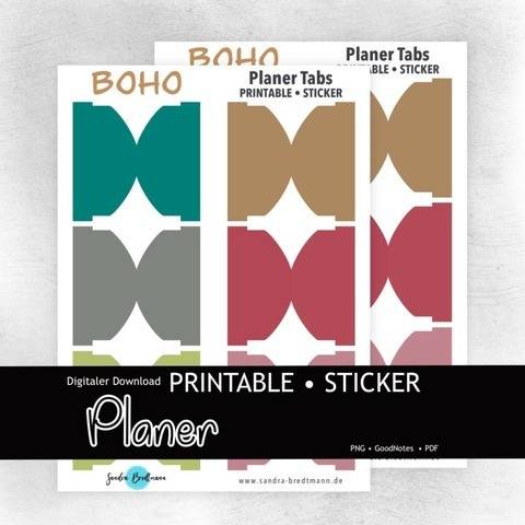 Planer Boho Tab printable Index Laschen