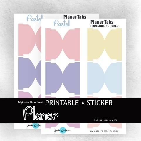 Planer pastel Tab printable Laschen Index