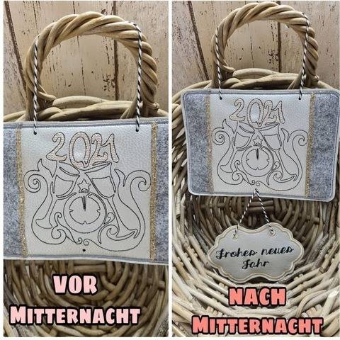 Stickdatei ITH Willkommen 2021 Türschild & Mug Rug