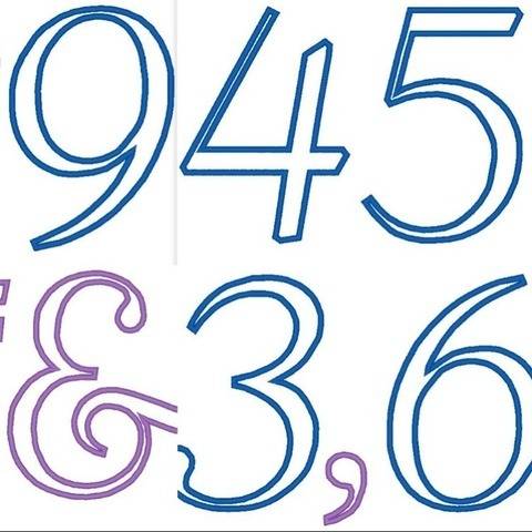 Zahlen 15,5cm und Rechen Zeichen Stickdatei Mathe Vokabeln