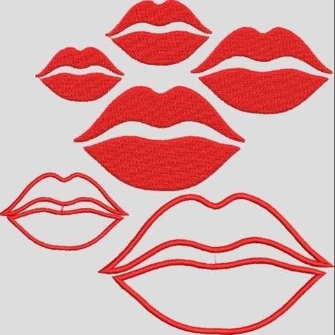 Stickdatei Mund Lippen Set 306