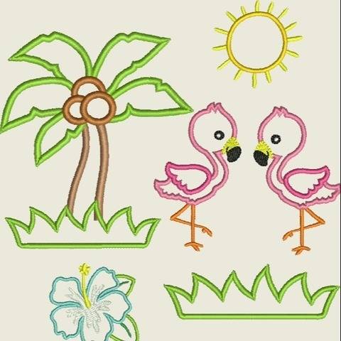 Stickdatei Flamingo Applikation 13x18 Set 462