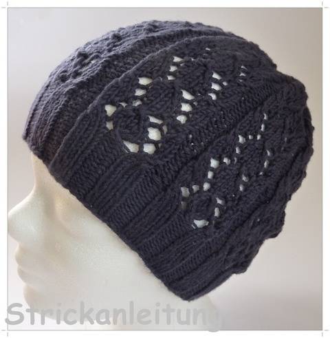 Strickanleitung für eine Mütze mit Lochmuster