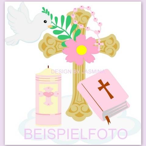Plotterdatei Taufe Kirche Kerze Blume SVG 4