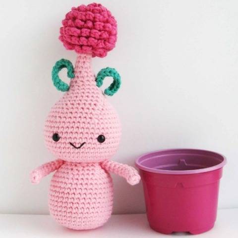 Amigurumi Flower Allium Bulb Doll Crochet Pattern PDF file