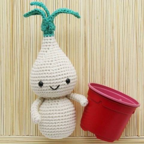 Amigurumi Plant Flower Onion Bulb Doll Crochet Pattern PDF