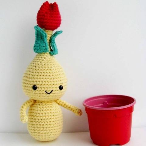 Amigurumi Plant Flower Tulip Bulb Doll Crochet Pattern PDF