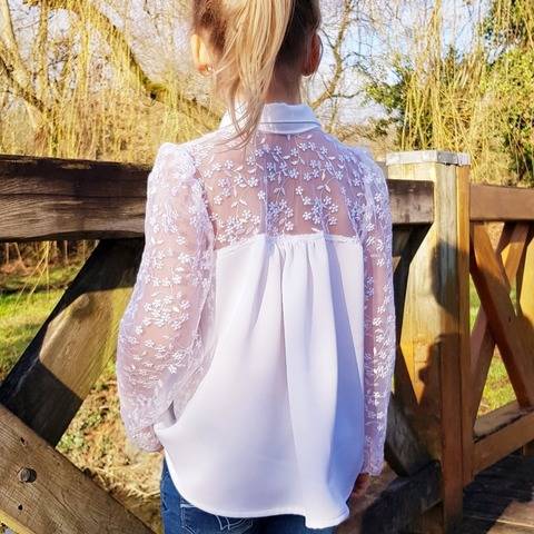 Option empiècement dos de la blouse "Néva" fille