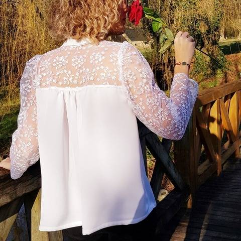 Option empiècement dos pour la blouse "Néva" femme