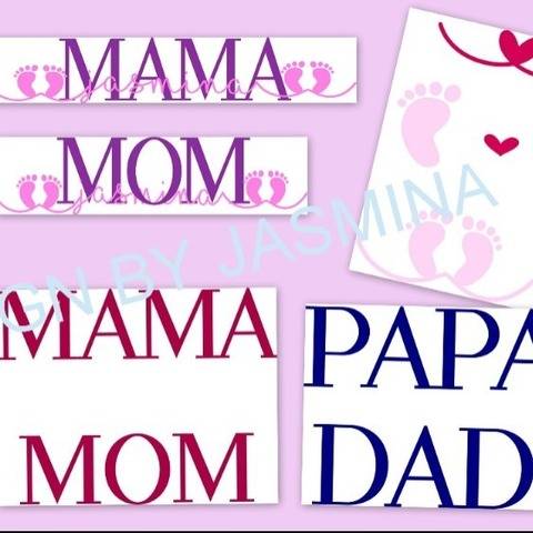 Plotterdatei Mom Mama Papa Set2 SVG mit Schrift in Love