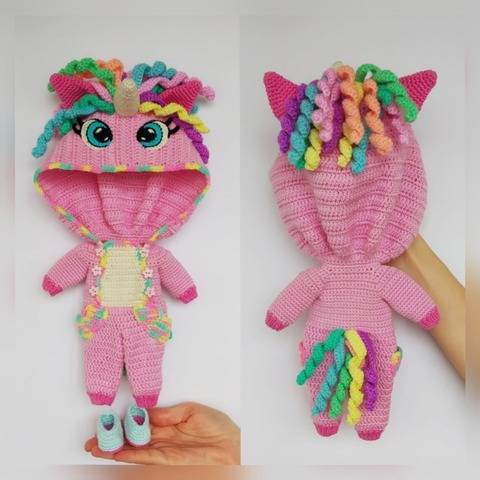 Crochet Unicorn outfit pattern for Astrid doll