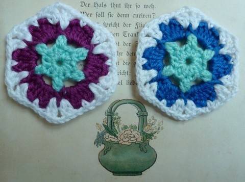 Häkelanleitung: Secchseckige Granny Squares