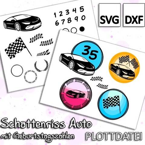 Schattenriss Auto - Plottdatei