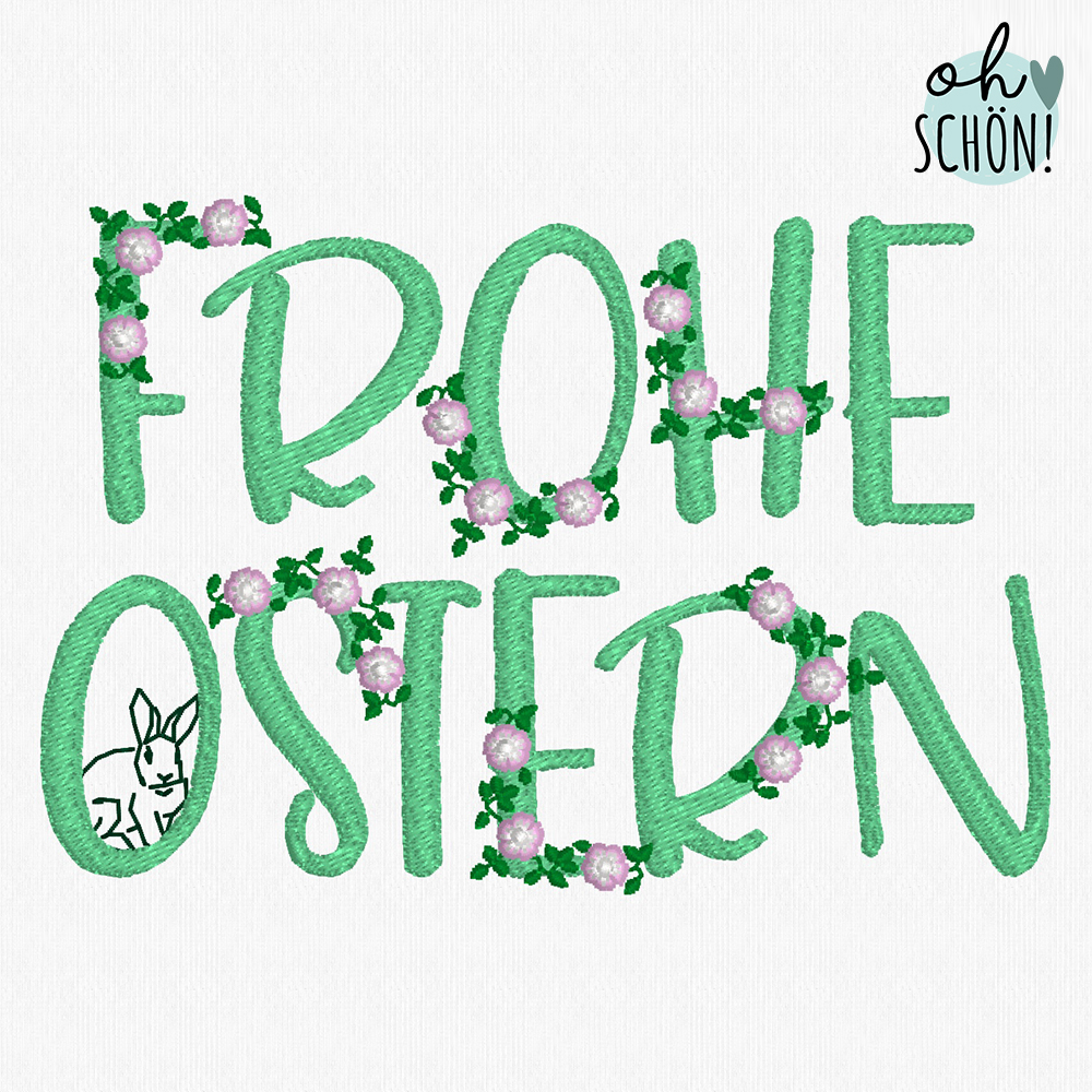Stickdatei "Frohe Ostern" Schriftzug | 13x18