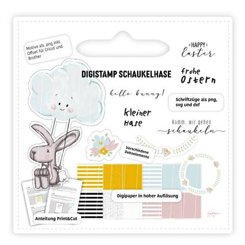 Digistamp Schaukelhase inkl. Anleitung & Digipaper