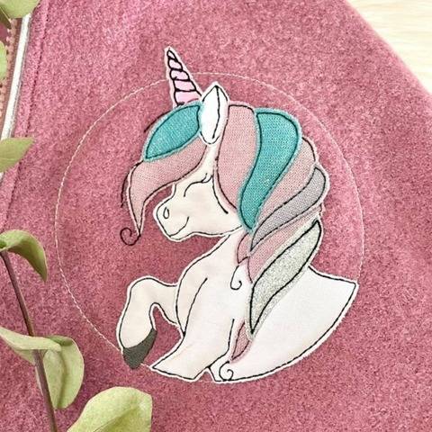 Stickdatei Einhorn im Button Doodle