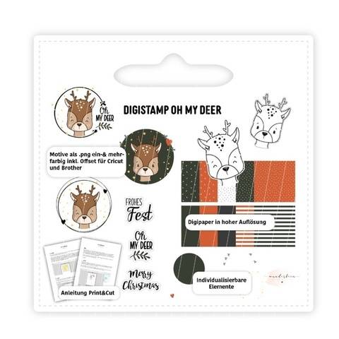 Digistamp Oh my deer – inkl. Digipaper und Kurzanleitung