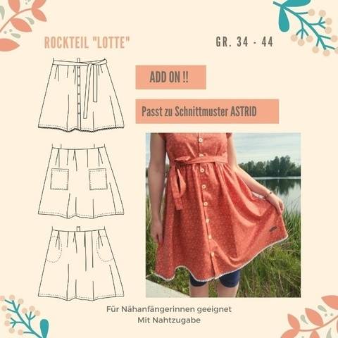 Rockteil LOTTE, ADD ON!!Schnitt und Nähanleitung,Gr.34-44