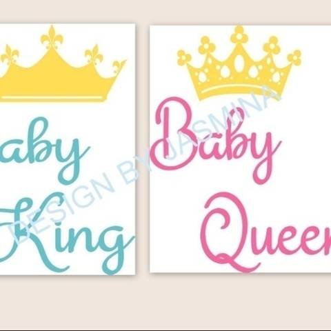 Plotterdatei Baby King, Baby Queen SVG