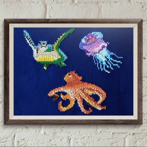 Fische 3 Kreuzstich