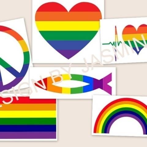Plotterdatei Regenbogen Bunt, Herz,Fisch,Fahne, SVG