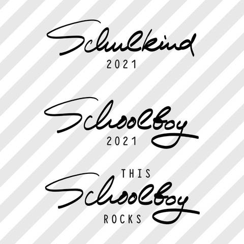 Plotterdatei Set “Schulkind 2021 Jungs”