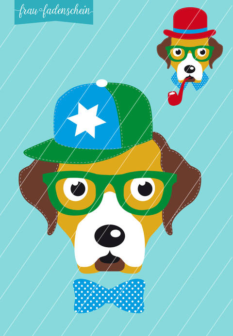 Applikation Hipster-Hund-Theo: Vorlage & Anleitung