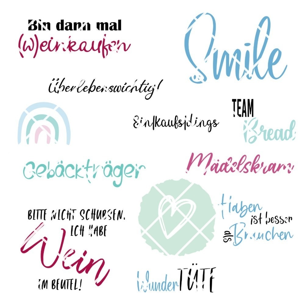 Plotterdatei Sprüchebundle Beutel (Plottmob)