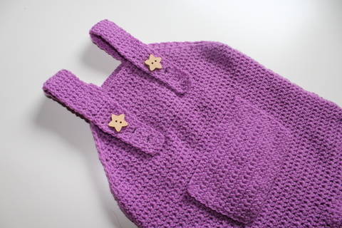 Anleitung Baby Latzhose mit Tasche Gr. 56-86, Häkelanleitung inkl. Bilder!